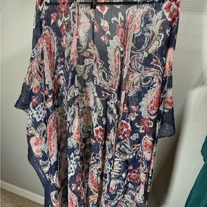 Lane Bryant Navy Floral Kimono